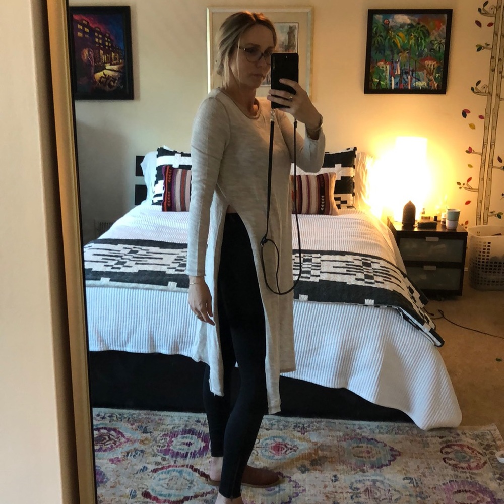 Free people long oatmeal tunic